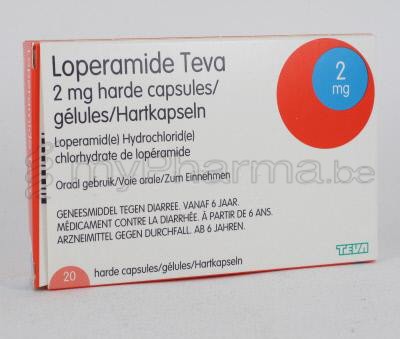 LOPERAMIDE TEVA 2 MG 20 CAPS  (geneesmiddel)