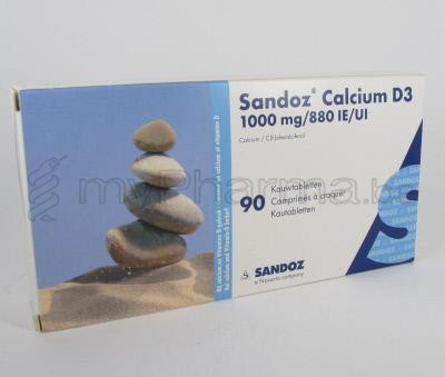SANDOZ CALCIUM D3 1000/880 90 KAUWTABLETTEN  (geneesmiddel)