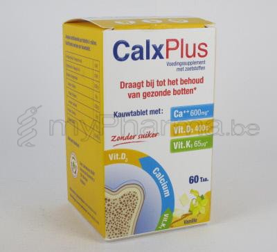 CALXPLUS CA+D3+K1 60 KAUWTABL VANILLE SUIKERVRIJ (voedingssupplement)