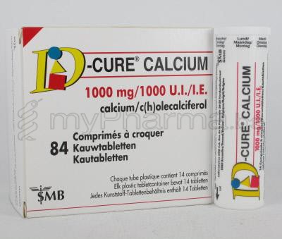 D-CURE CALCIUM 1000MG/1000IE 84 KAUWTABL         (geneesmiddel)